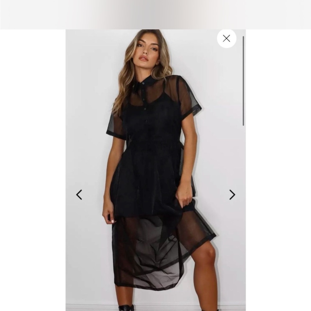 Missguided Sheer Black Midi Dress